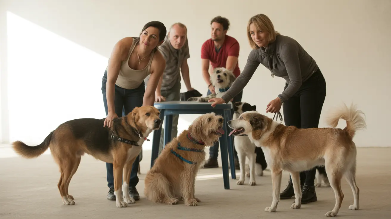 A Native American community with pets reflecting cultural animal care values
