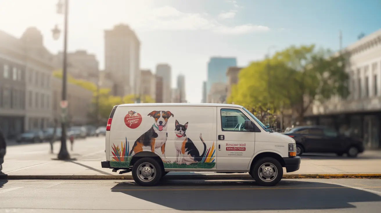 Florence-Lauderdale Animal Services new animal rescue van parked outside shelter