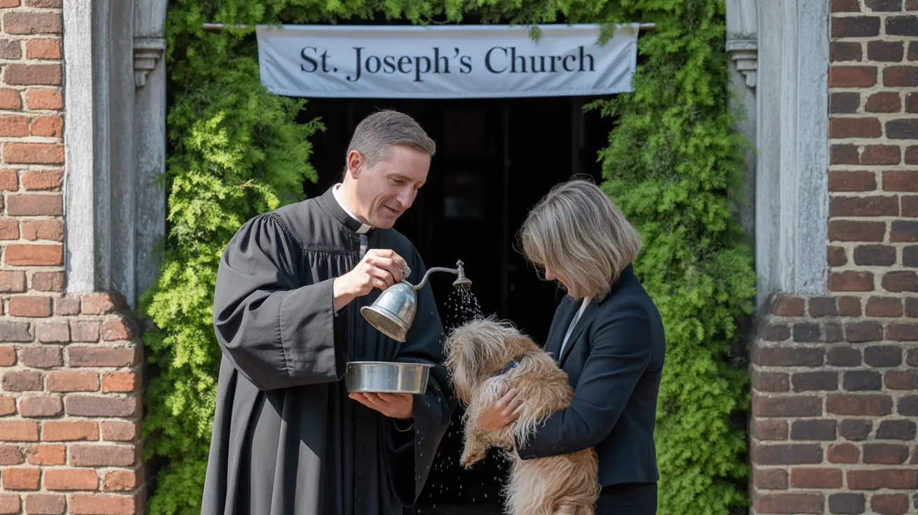 La cérémonie annuelle de la bénédiction des animaux rassemble les familles d'animaux à l'église Saint-Joseph