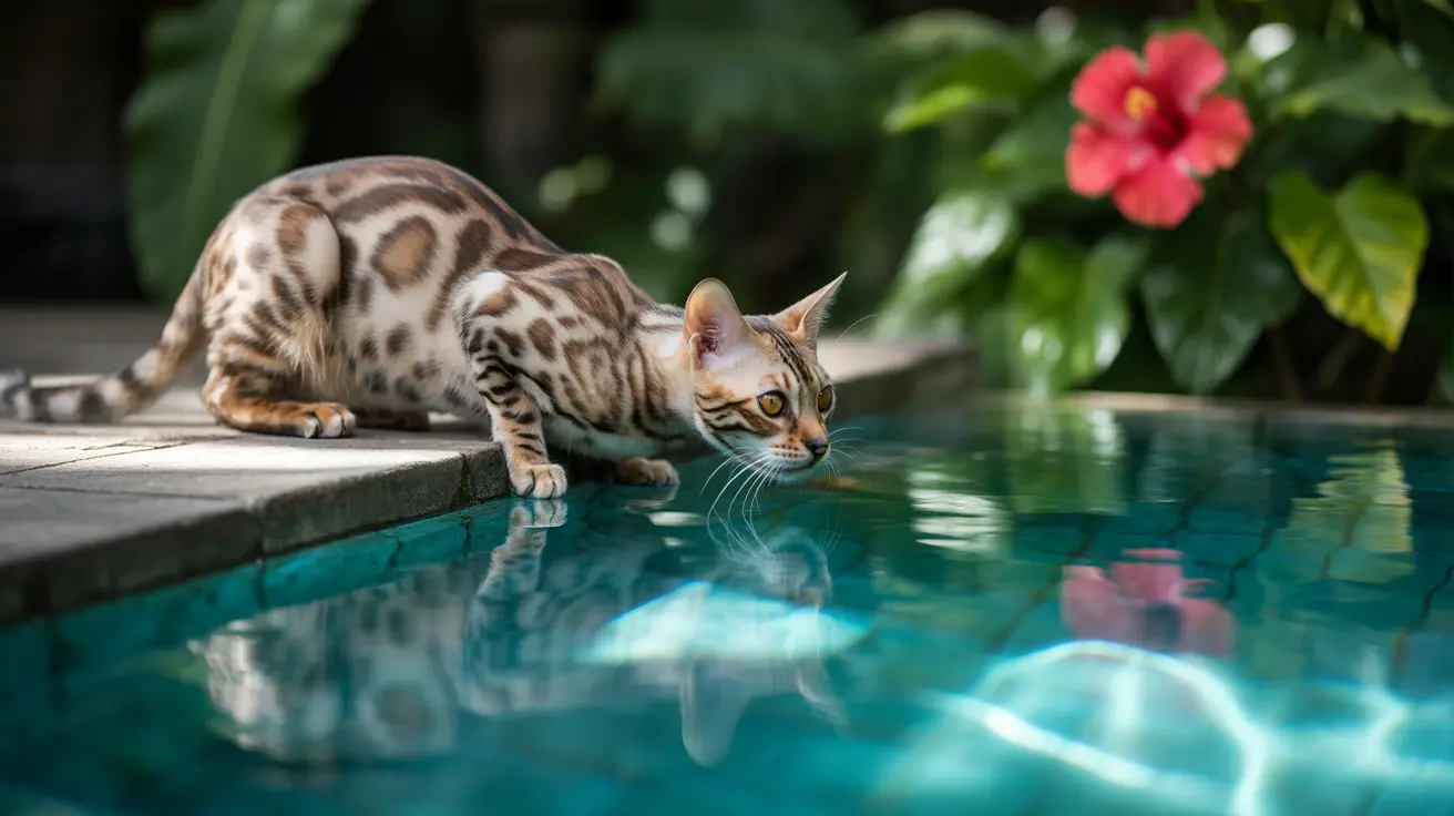 Chat boit l'eau de la piscine : dangers, risques et solutions