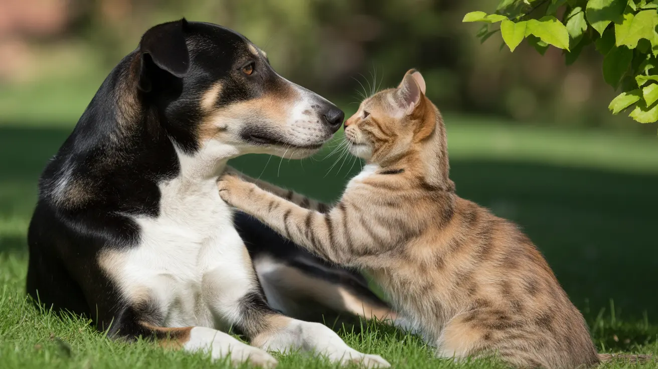 A dog and cat together symbolizing the human-animal bond