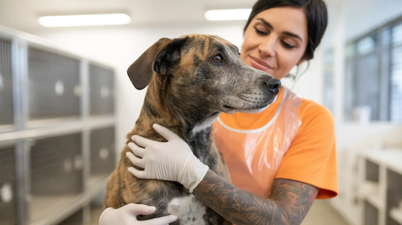 Rescue dog in a shelter awaiting adoption amidst import restrictions