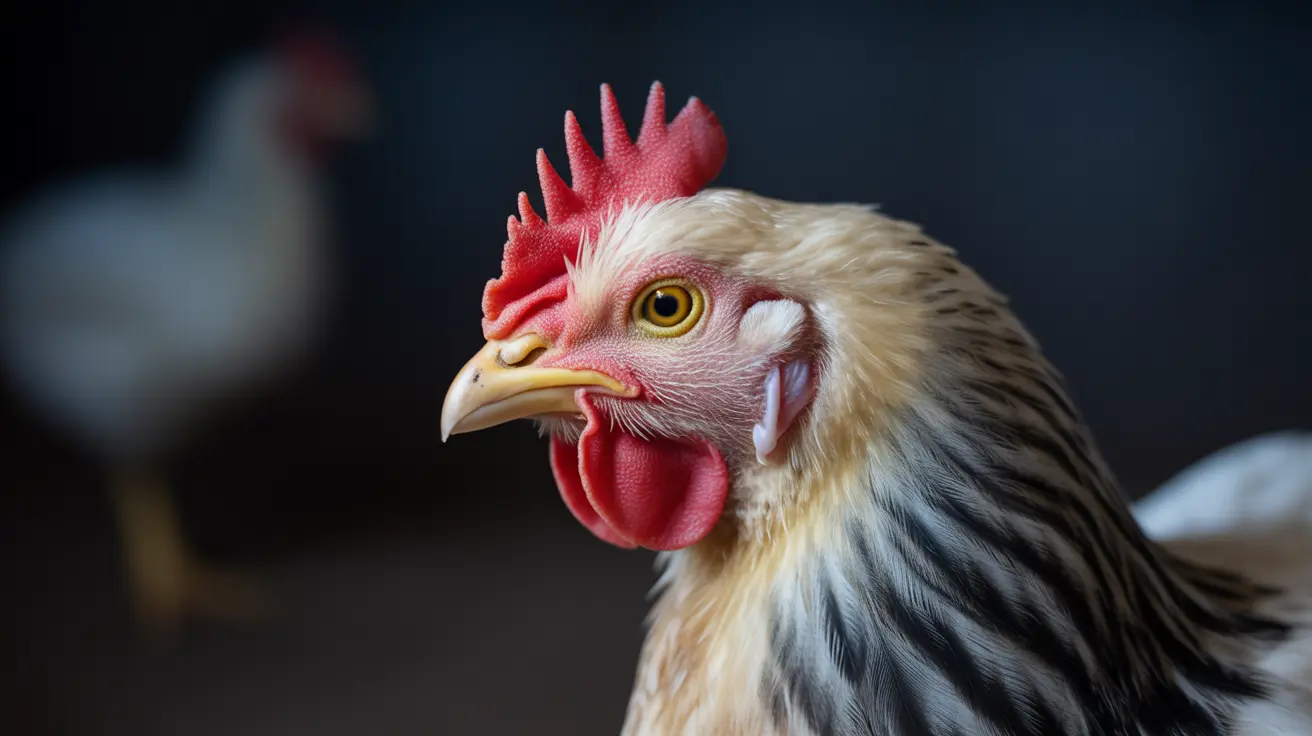 Broiler chickens in a farm environment with improved living conditions