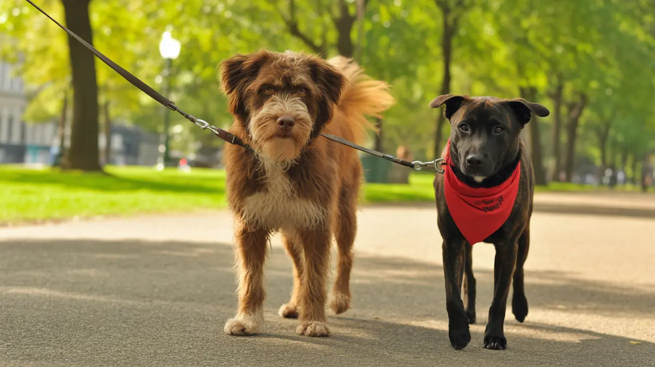 Participants walking dogs on a sunny day at Liberty Station during the San Diego Humane Society Walk for Animals