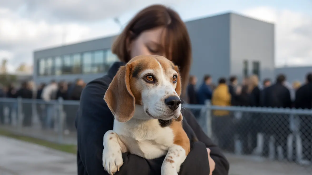Animal rights protesters clashing with police outside a beagle lab testing facility in Wisconsin