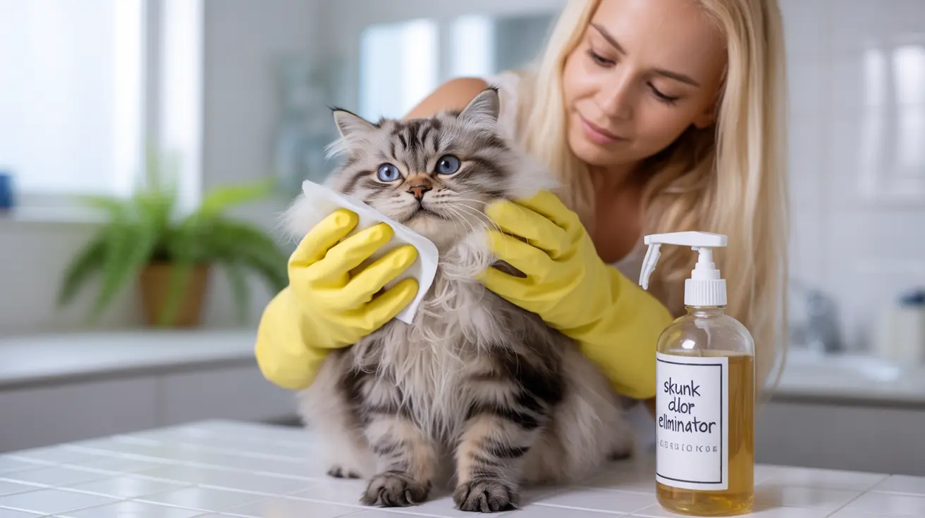 Chat aspergé par une moufette : que faire immédiatement et comment éliminer l’odeur ?