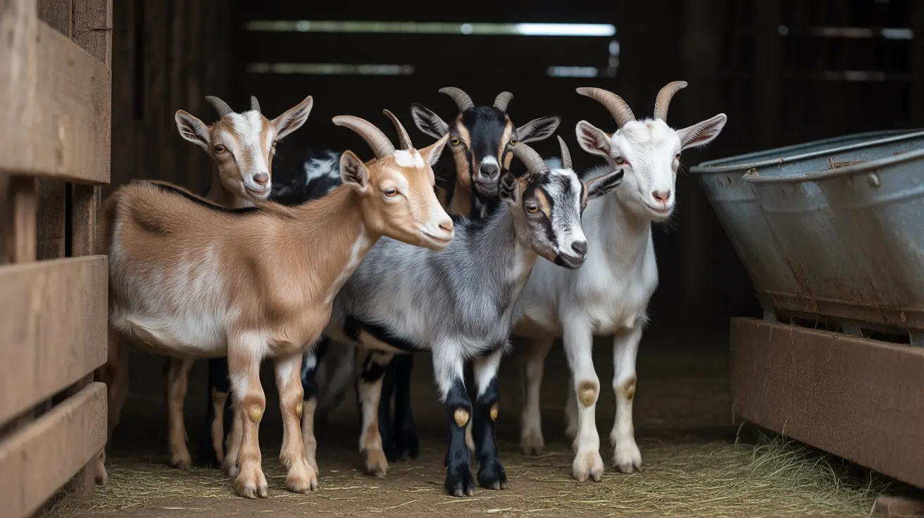 Farm animals including cats, dogs, ducks, chickens, sheep, and goats rescued from neglect in a barn