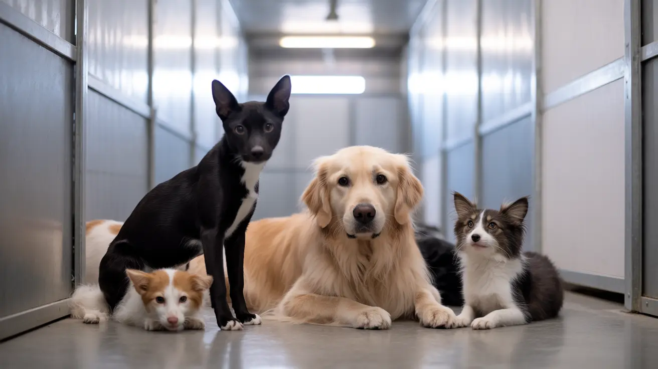 A group of rescued animals receiving veterinary care during SPCA investigation