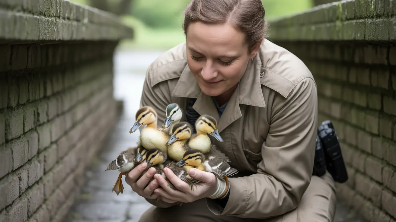 Animal control officers rescuing ducklings from a storm drain in Sugar Land