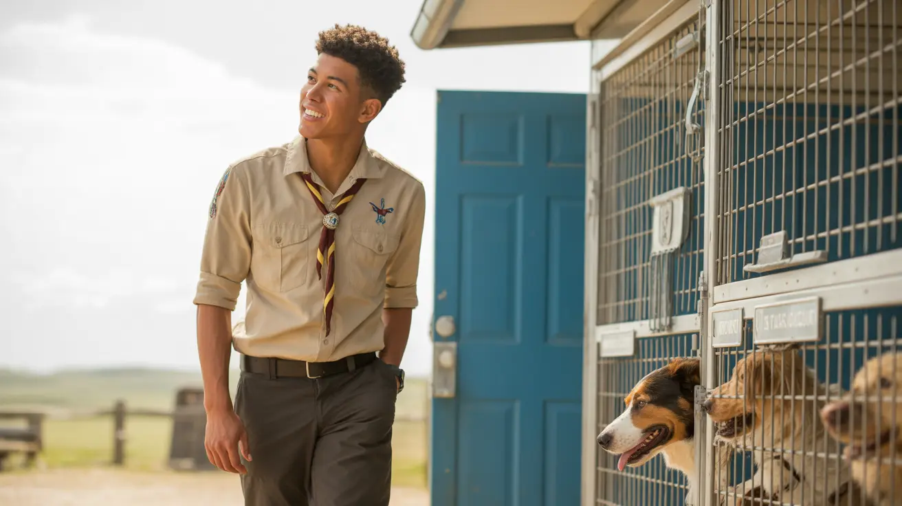 Eagle Scout leading a community education event on animal adoption and shelter awareness