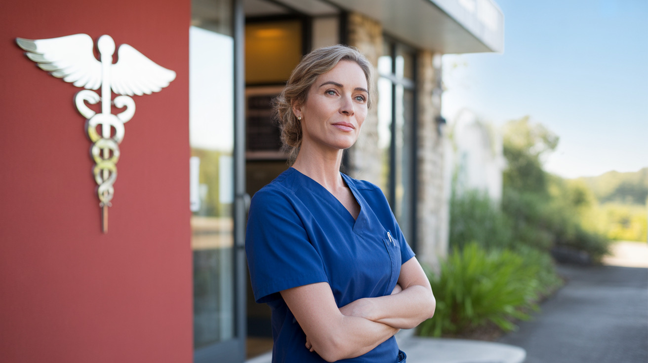 Veterinarian Megan Klein examining a large farm animal in a rural Iowa setting
