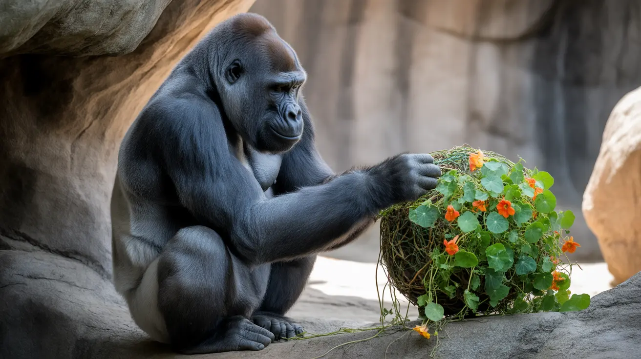 Bright orange and yellow nasturtium flowers used for zoo animal enrichment