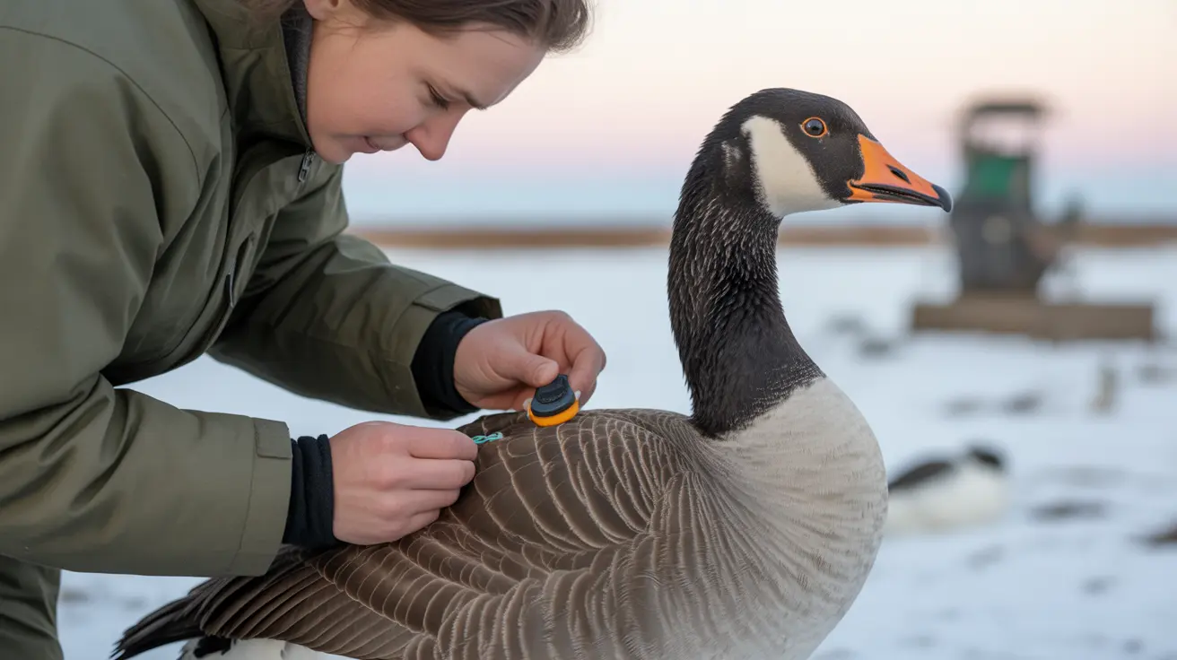 GPS tracking device attached to a wild animal in natural habitat