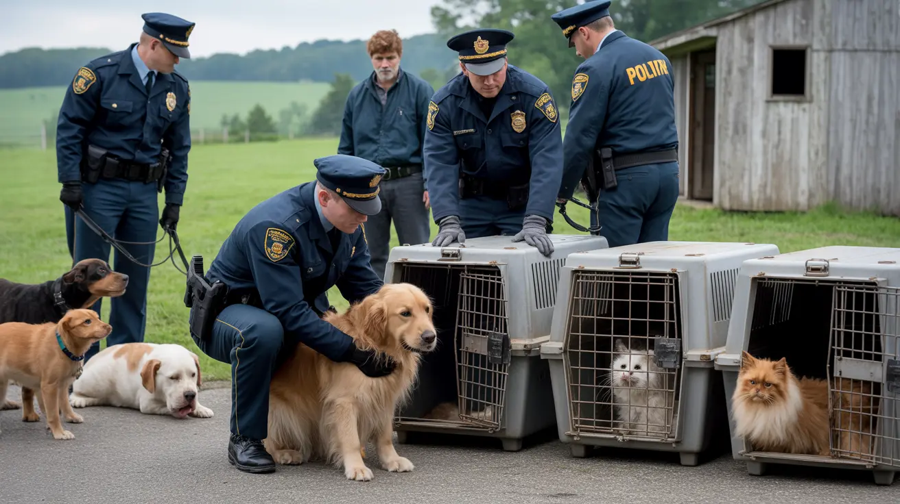 Rescued animals during a New York State Police animal cruelty investigation on Dekalb Road