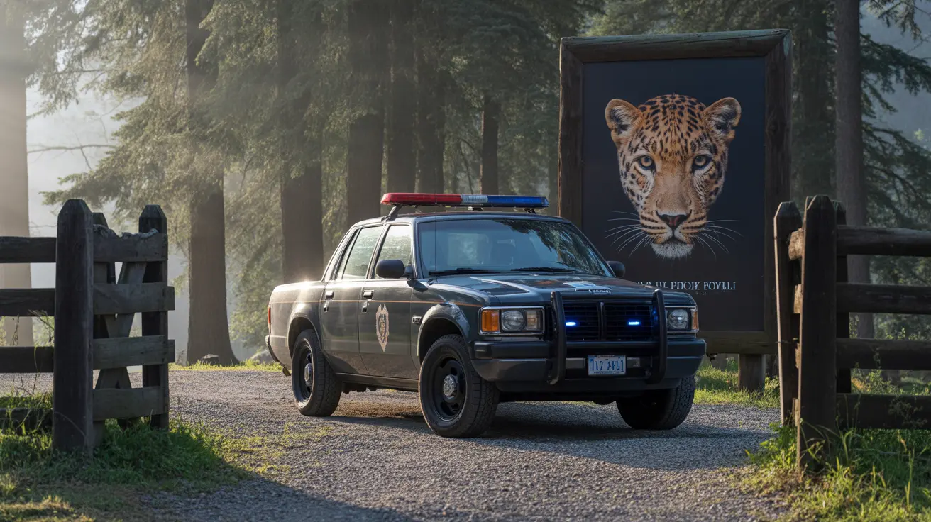 Exotic animals in a game park enclosure under supervision