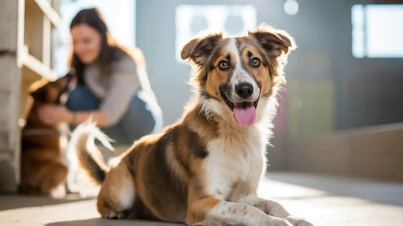 Volunteer walking a dog and socializing cats at an animal shelter in Las Vegas