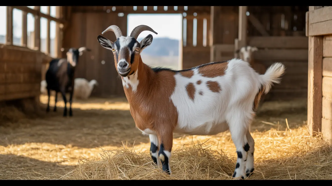 Farm animals sheltered in an insulated barn during snowy winter conditions