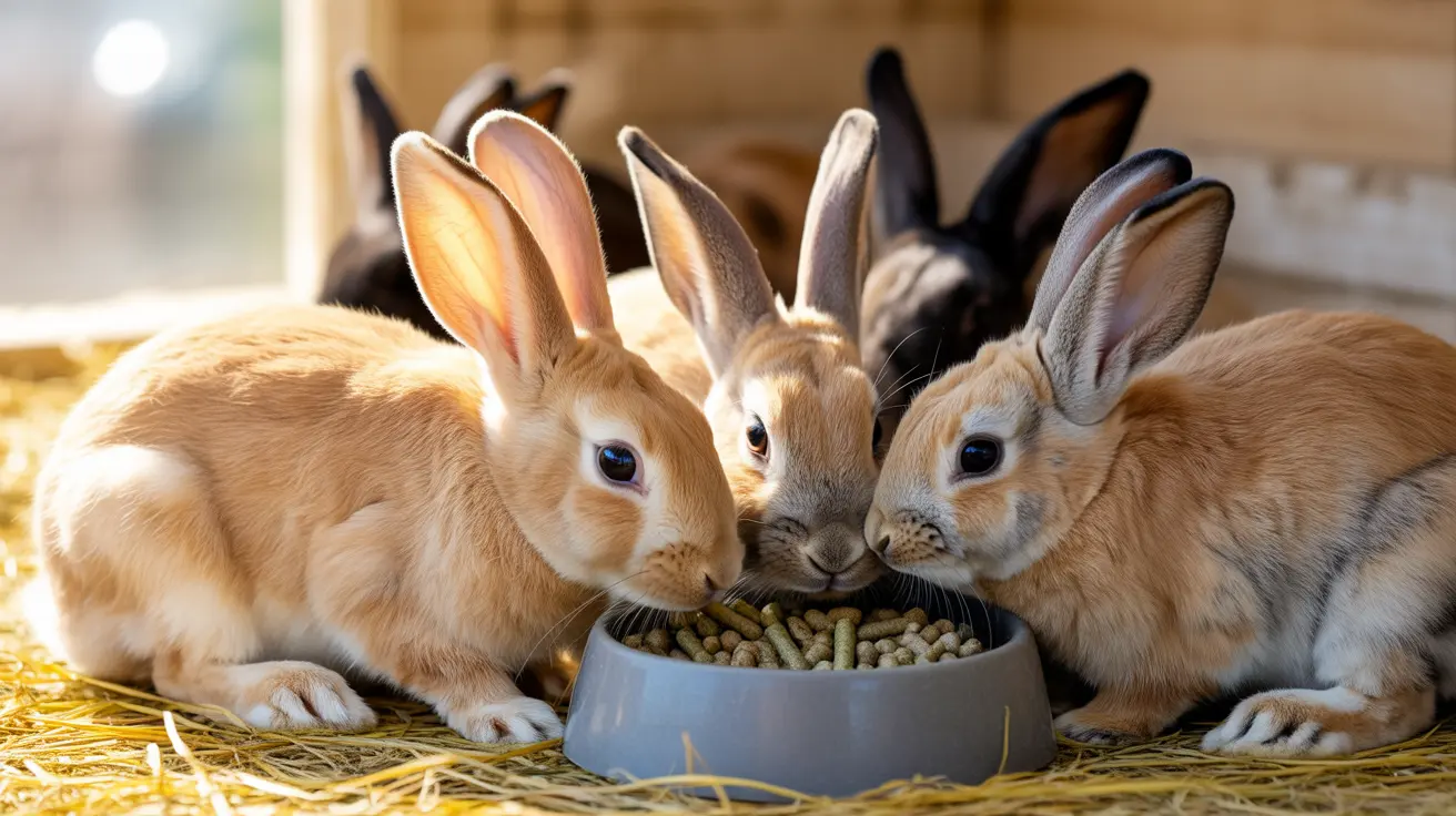 Easter basket with fluffy rabbits and baby chicks surrounded by colorful eggs