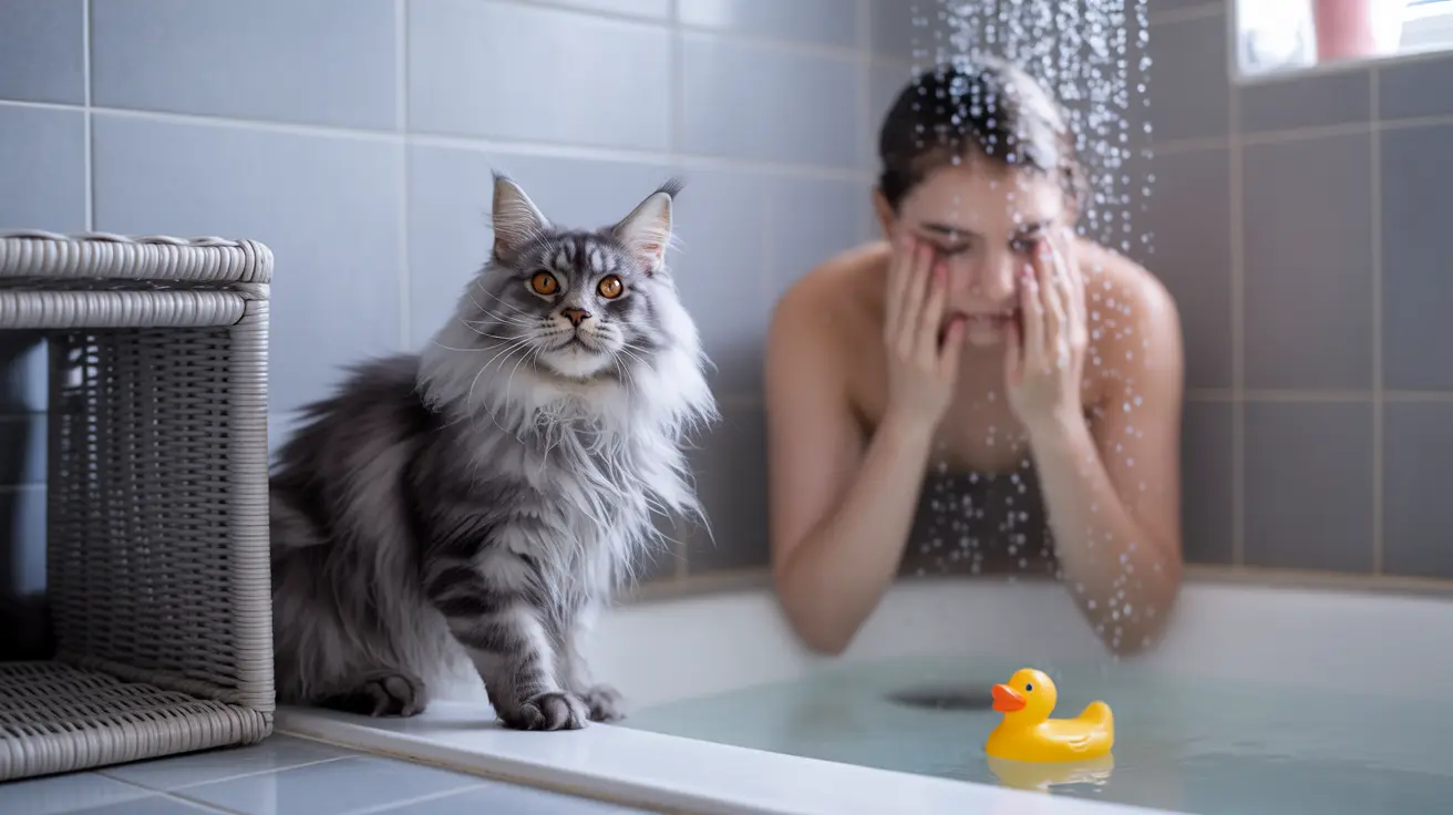 Pourquoi mon chat me regarde sous la douche ? Explications comportementales