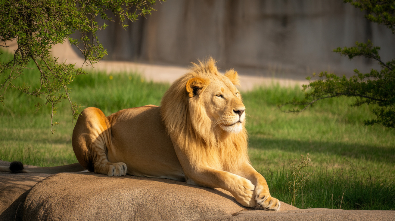 Lions, tigers, and bears at Sioux Falls Great Plains Zoo in naturalistic habitats