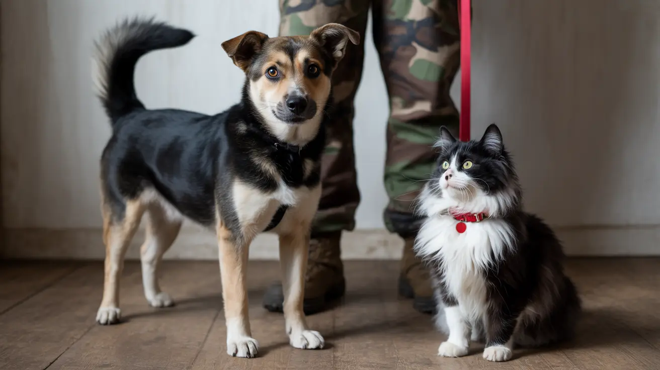 A military working dog alongside Ukrainian soldiers during wartime operations