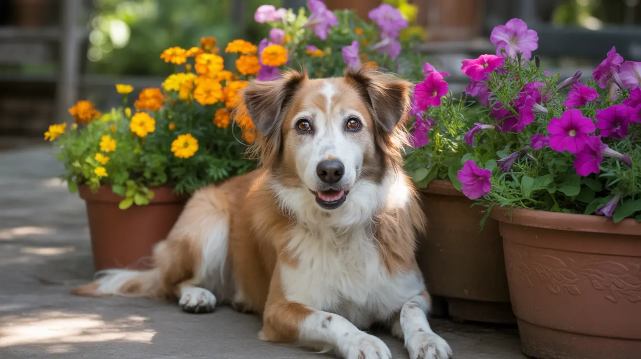 Colorful marigolds and petunias arranged for sale at a community flower fundraiser
