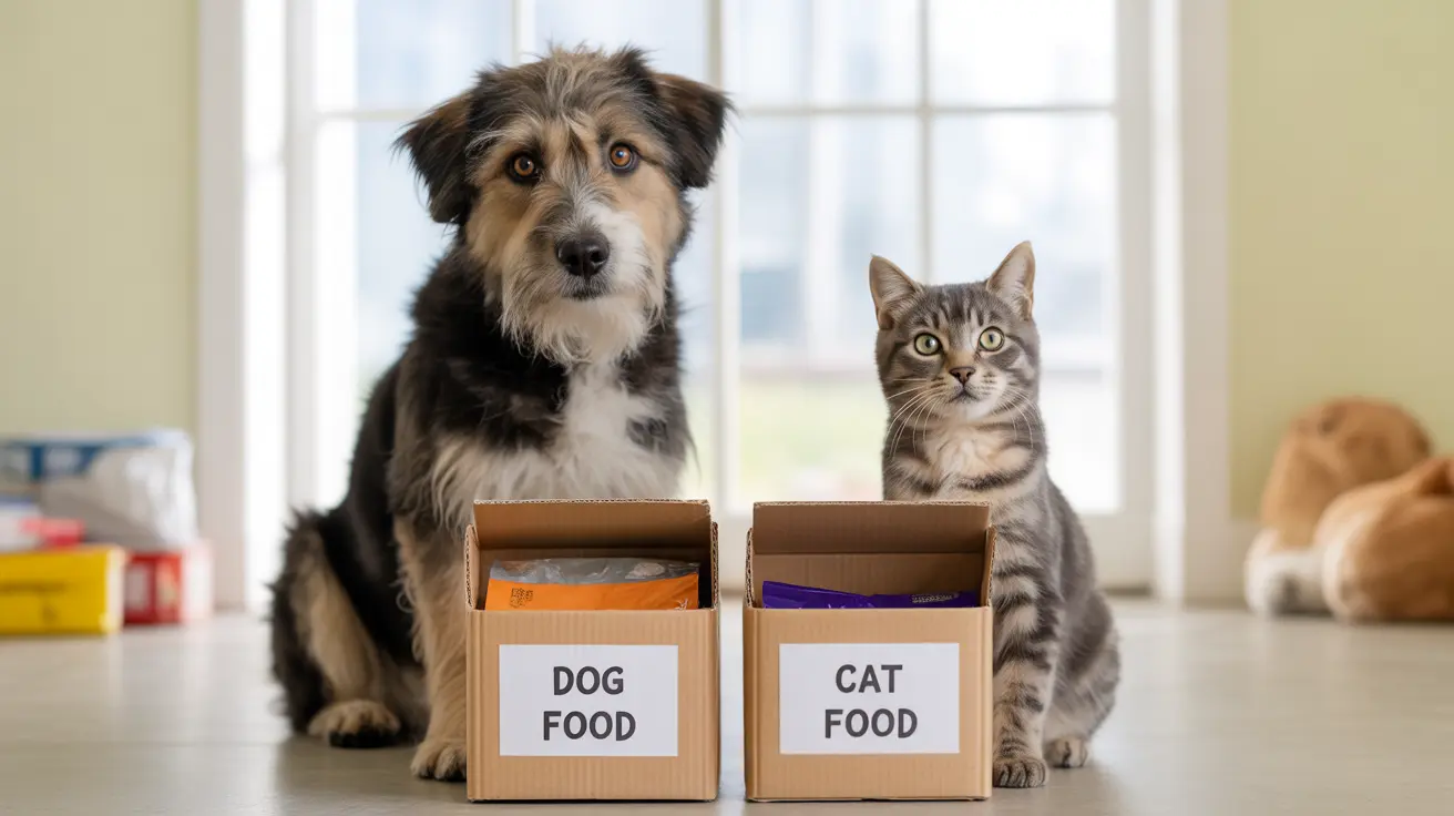 Volunteers collecting and packing pet food donations for local families