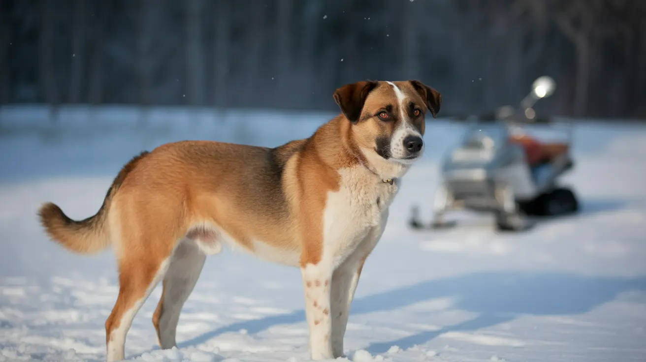 Snowmobile in a snowy landscape representing motorized vehicle animal cruelty issues