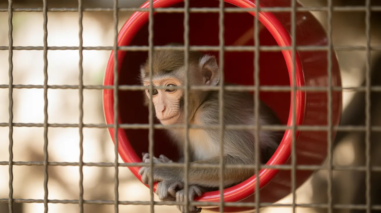 Laboratory primate in research facility under ethical oversight
