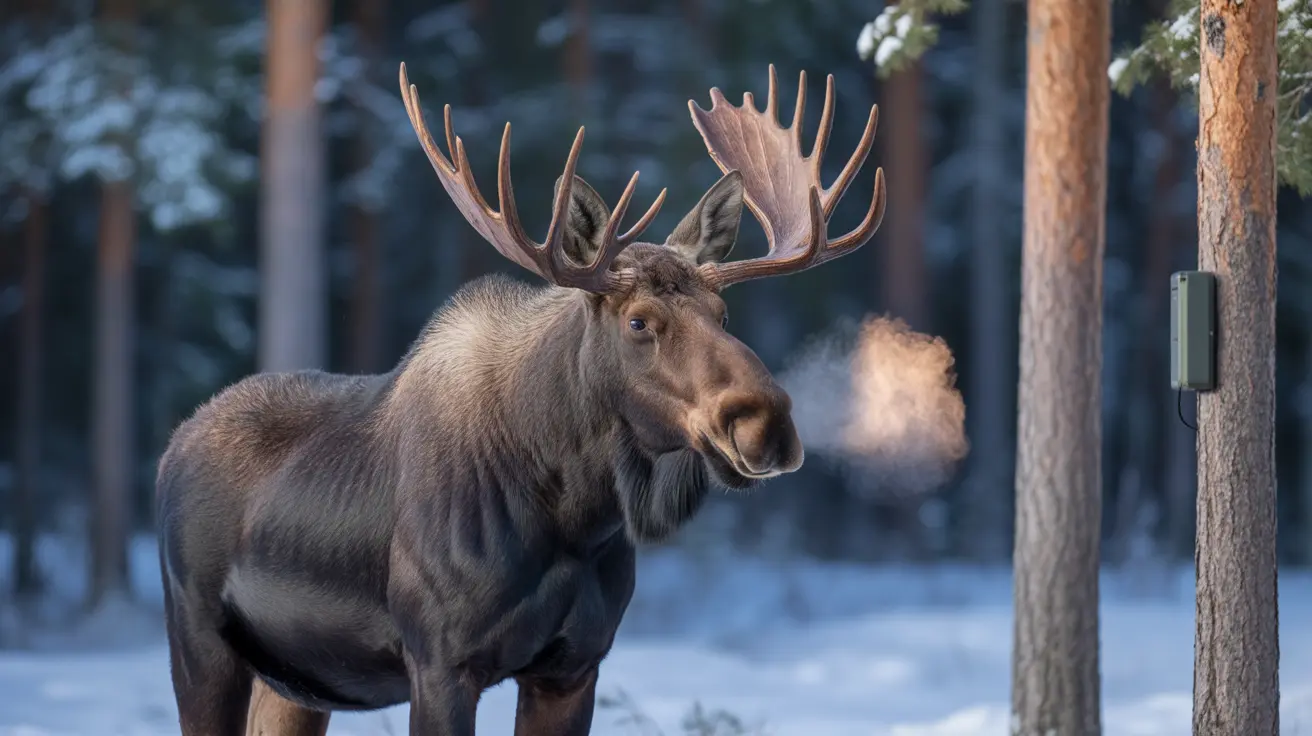 Moose in the Swedish wilderness captured by a live wildlife camera