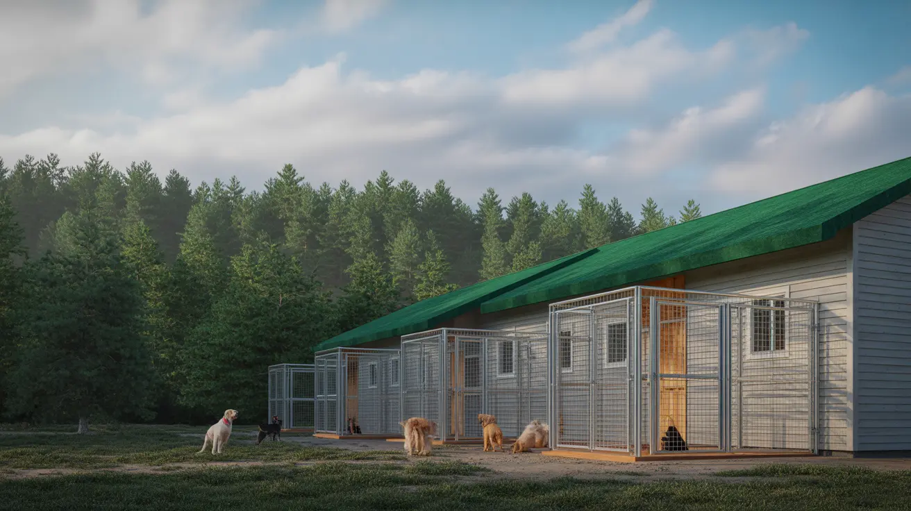 Caring volunteer holding a rescued dog at a faith-based animal shelter