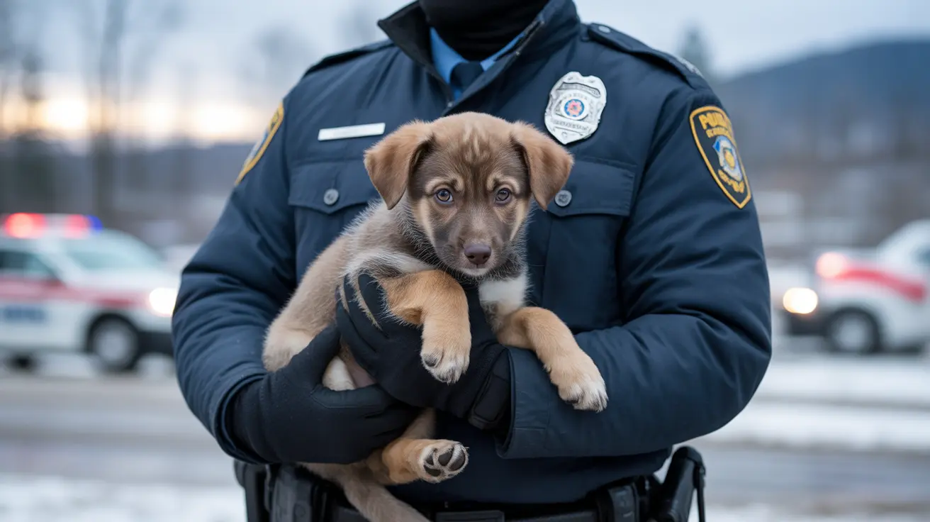 Police officers rescuing animals from a severely neglected hoarding situation