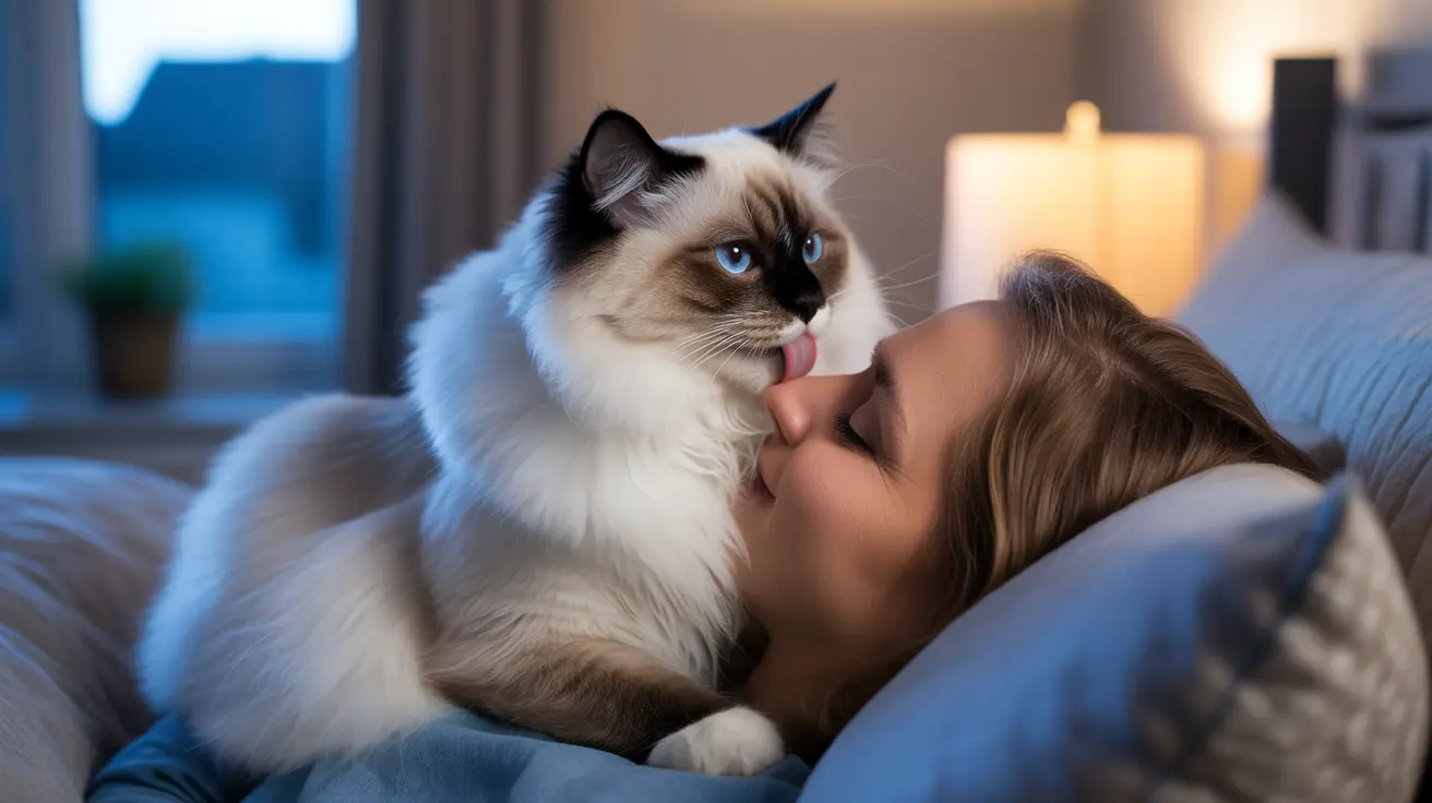 Pourquoi mon chat me lèche le visage la nuit : significations et solutions