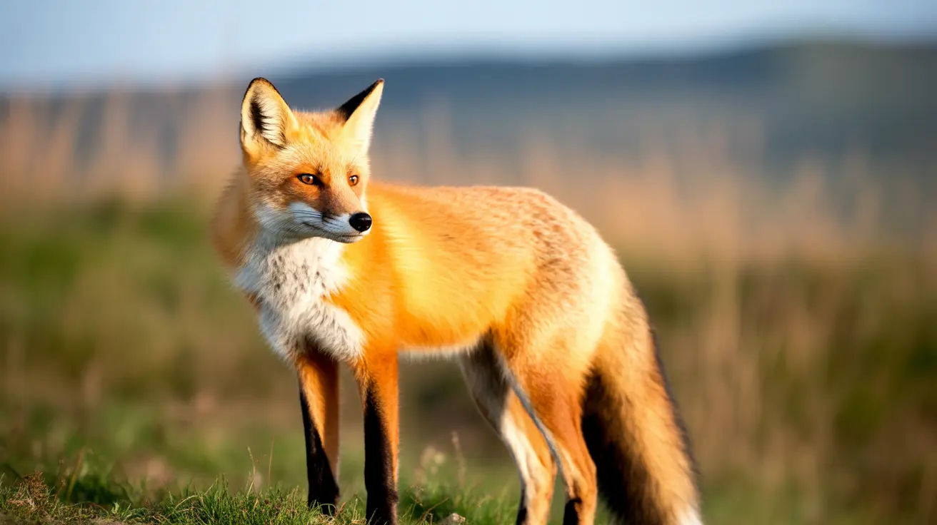 Fox in an urban residential area near a fenced yard