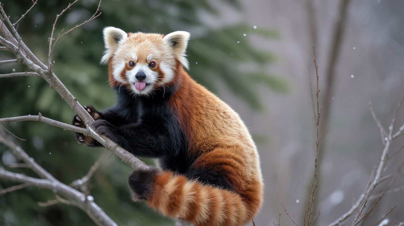Zoo animals embracing snow during unexpected April snowfall