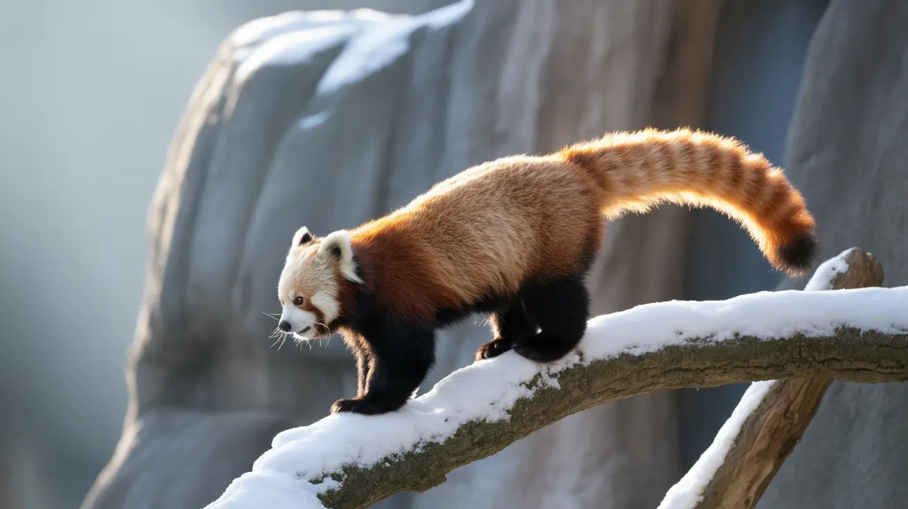 Zookeeper treating a red panda at a zoo after an injury incident