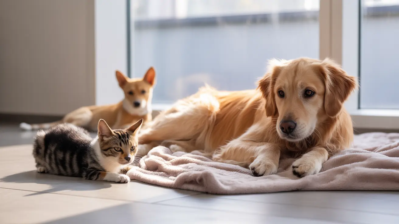 Interior of a home cluttered with numerous animals in poor conditions