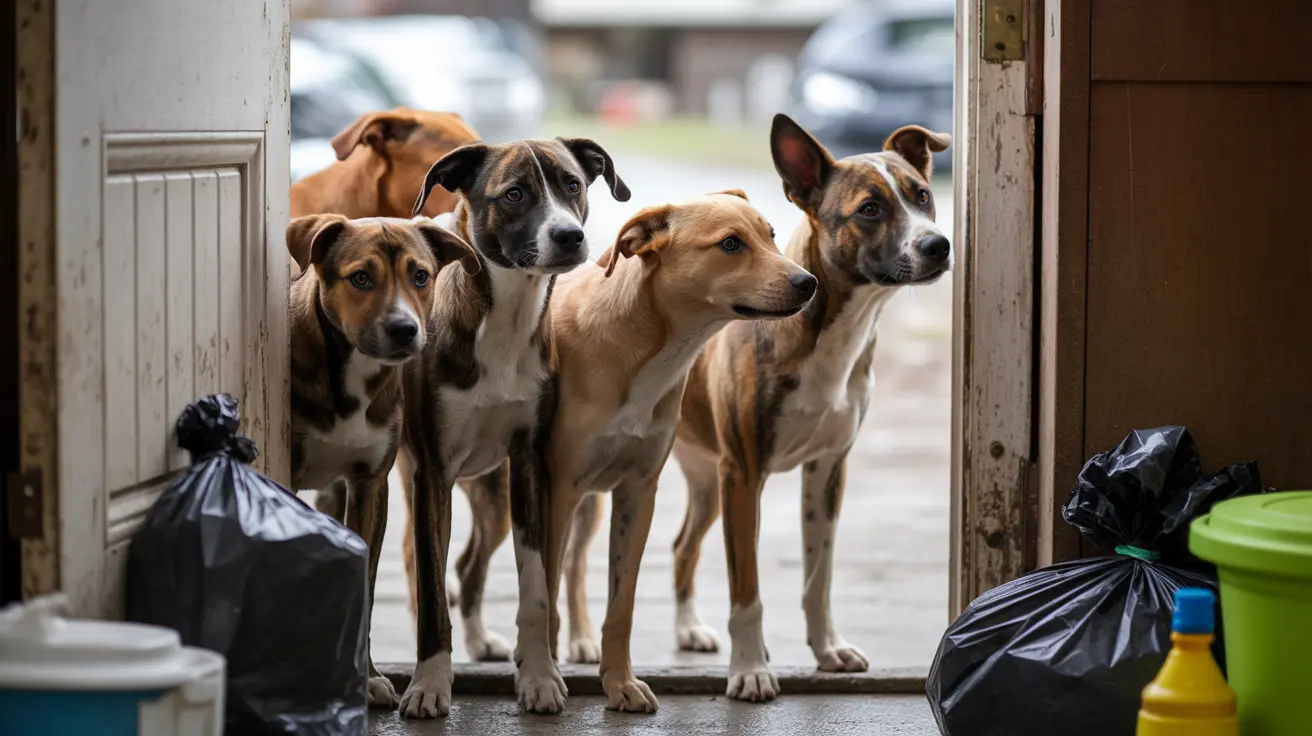 Emergency responders rescuing dogs and a cat from a flooded San Ysidro home