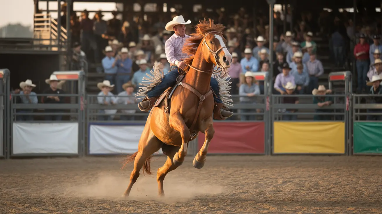 Livestock animals including cattle and horses ready for transport at a fairground
