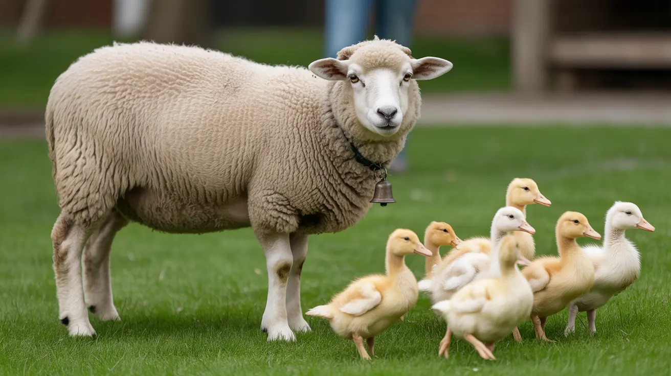 Children interacting with live farm animals including goats, sheep, and ducklings during an educational school visit