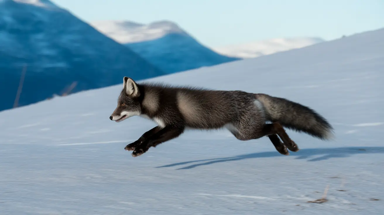 Sierra Nevada red fox in its alpine habitat with a tracking collar