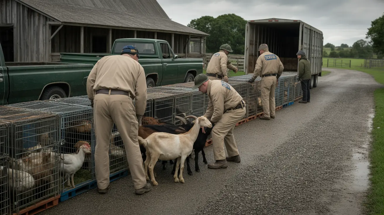 Animals rescued during a large-scale seizure operation on a farm in Brant, New York