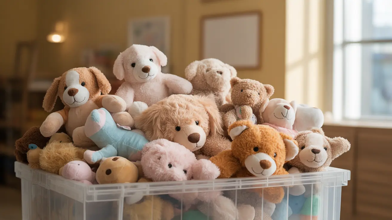 A collection of colorful stuffed animals donated for children in hospitals and emergency care