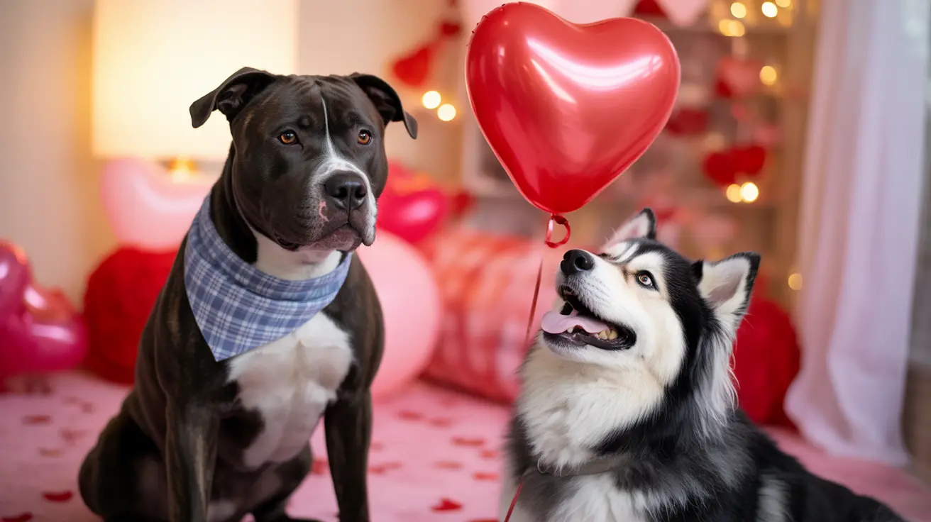 Happy person adopting a shelter dog during Valentine's Day pet adoption event