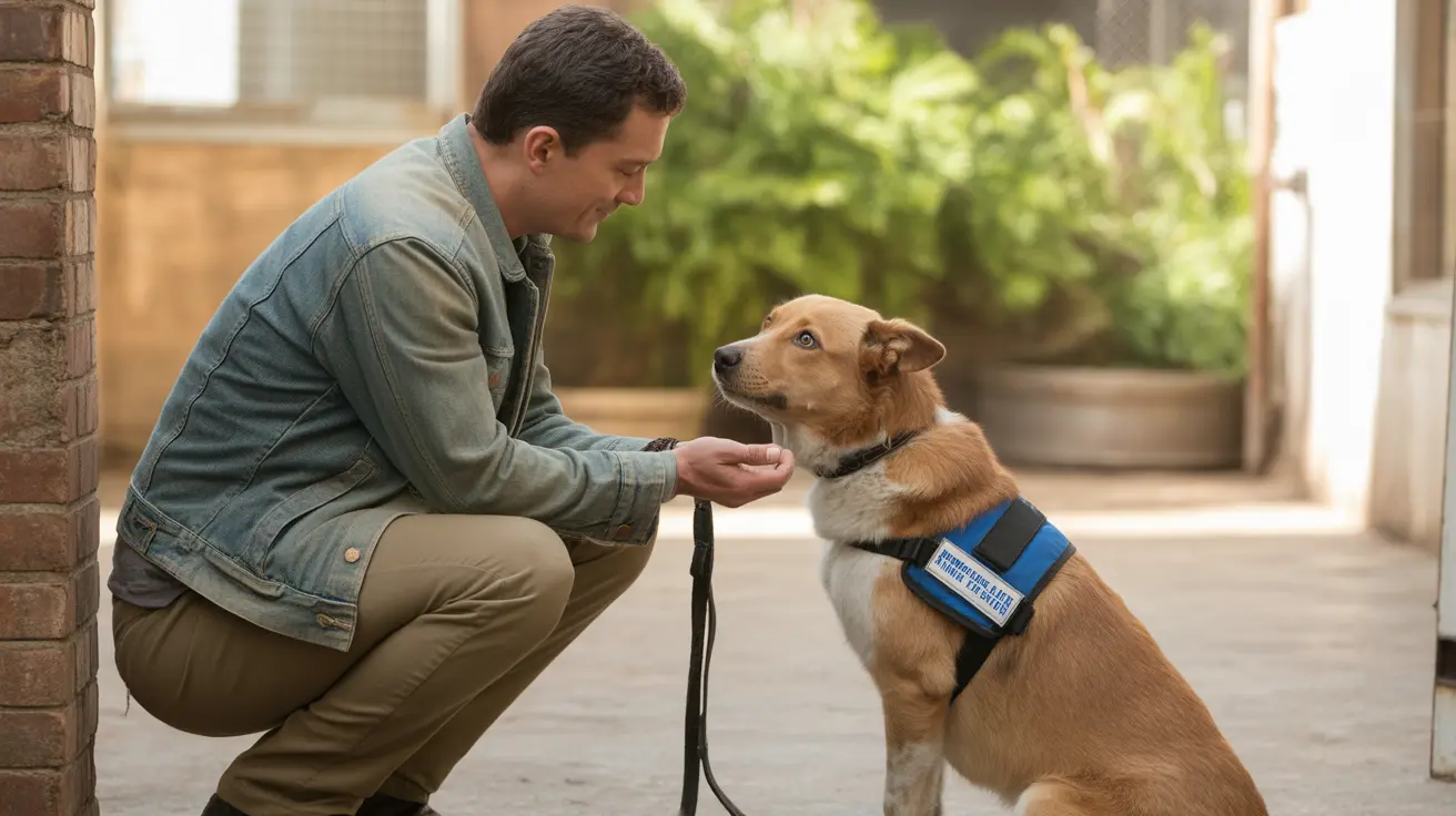 Shelter dog being trained as a service animal to support veterans with PTSD