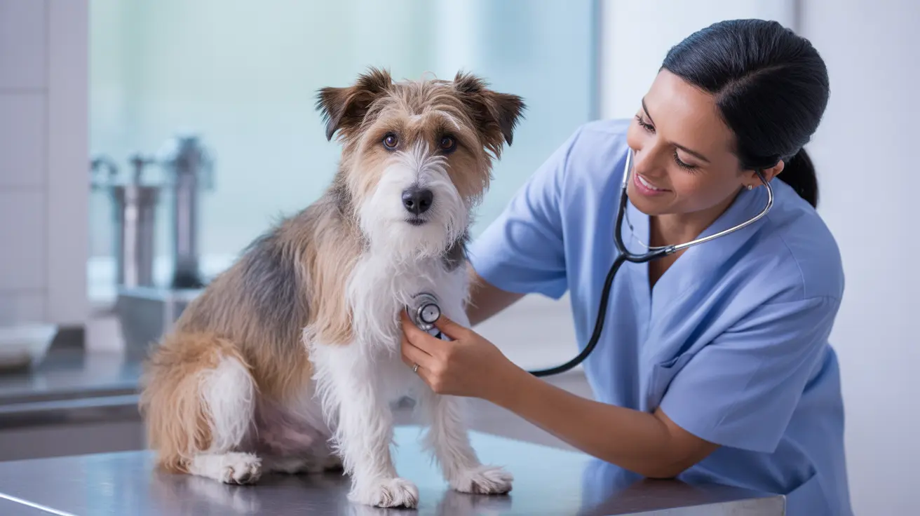 Rescued dog receiving care and affection from foster caregiver