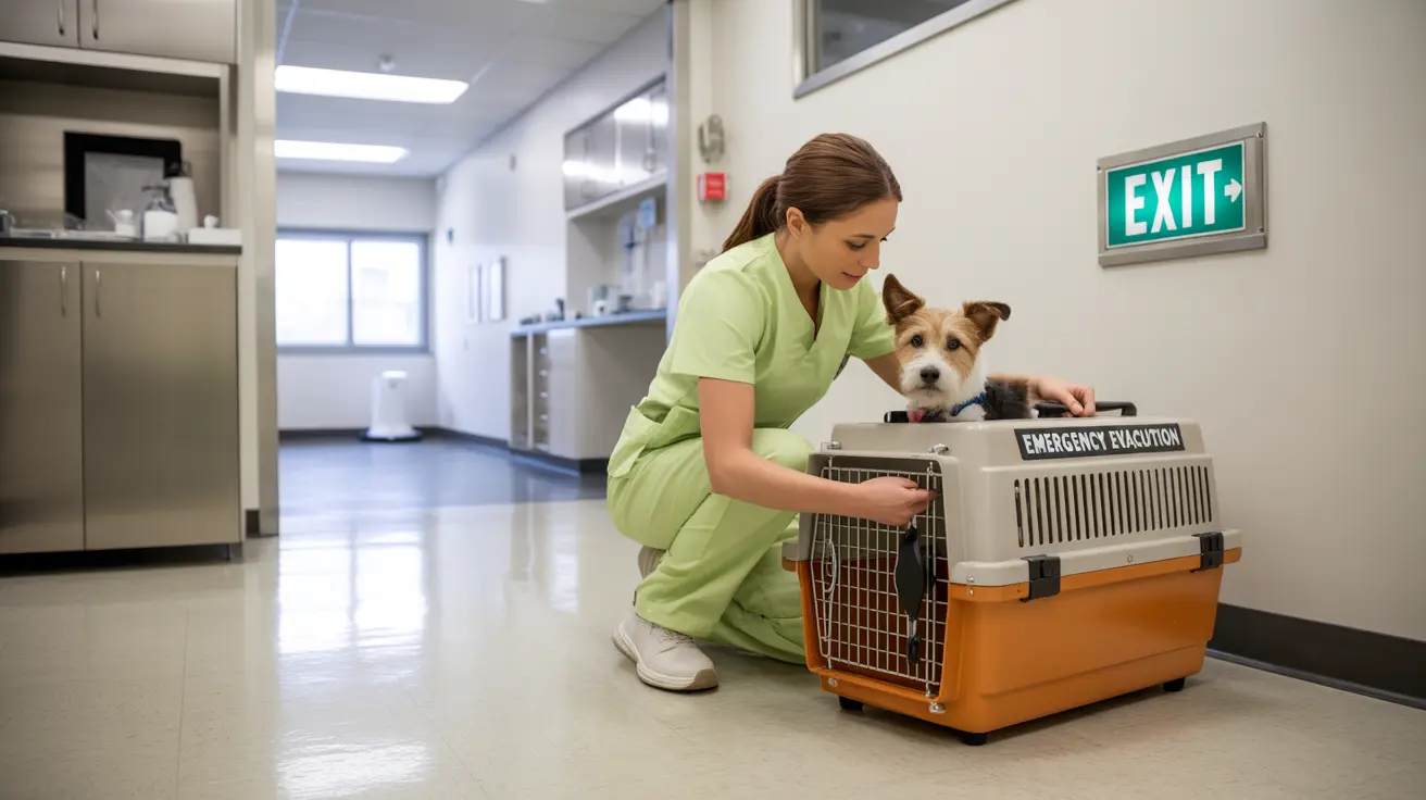 Firefighters responding to an animal hospital fire emergency