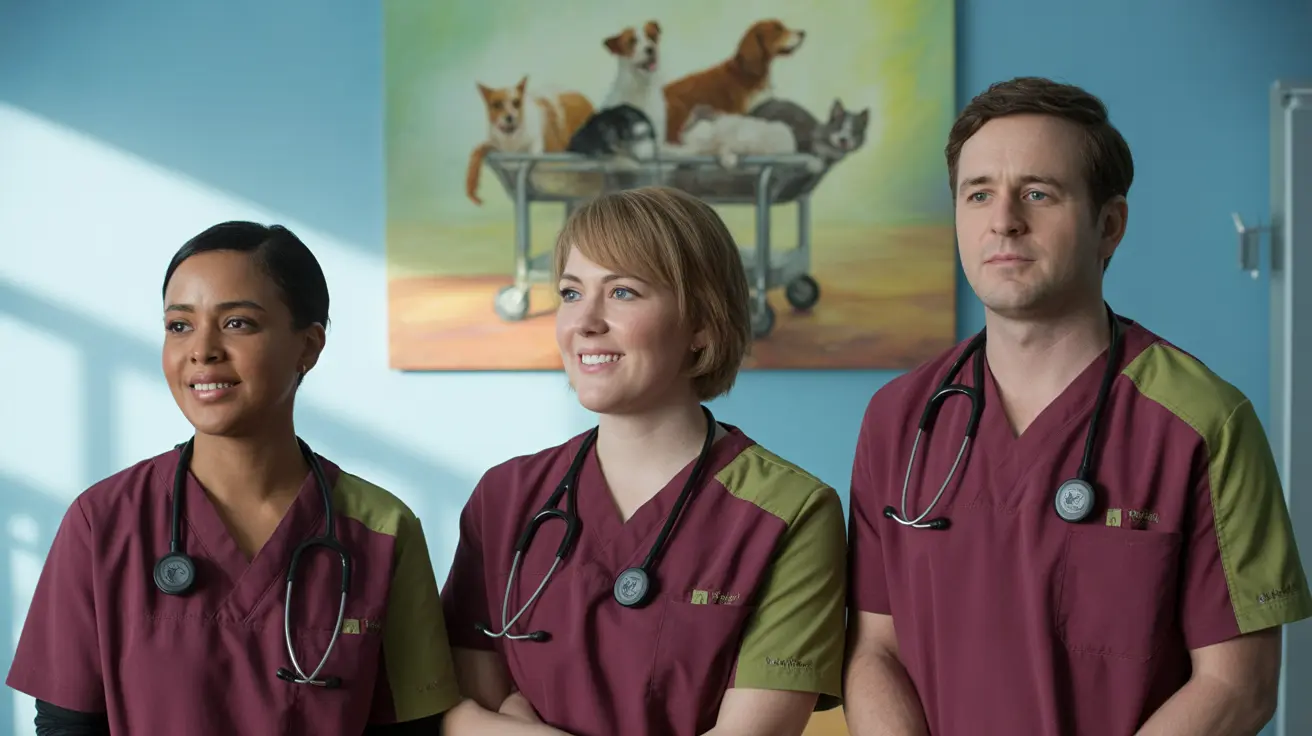 Veterinarian providing medical care to a rescued dog at Best Friends Animal Hospital
