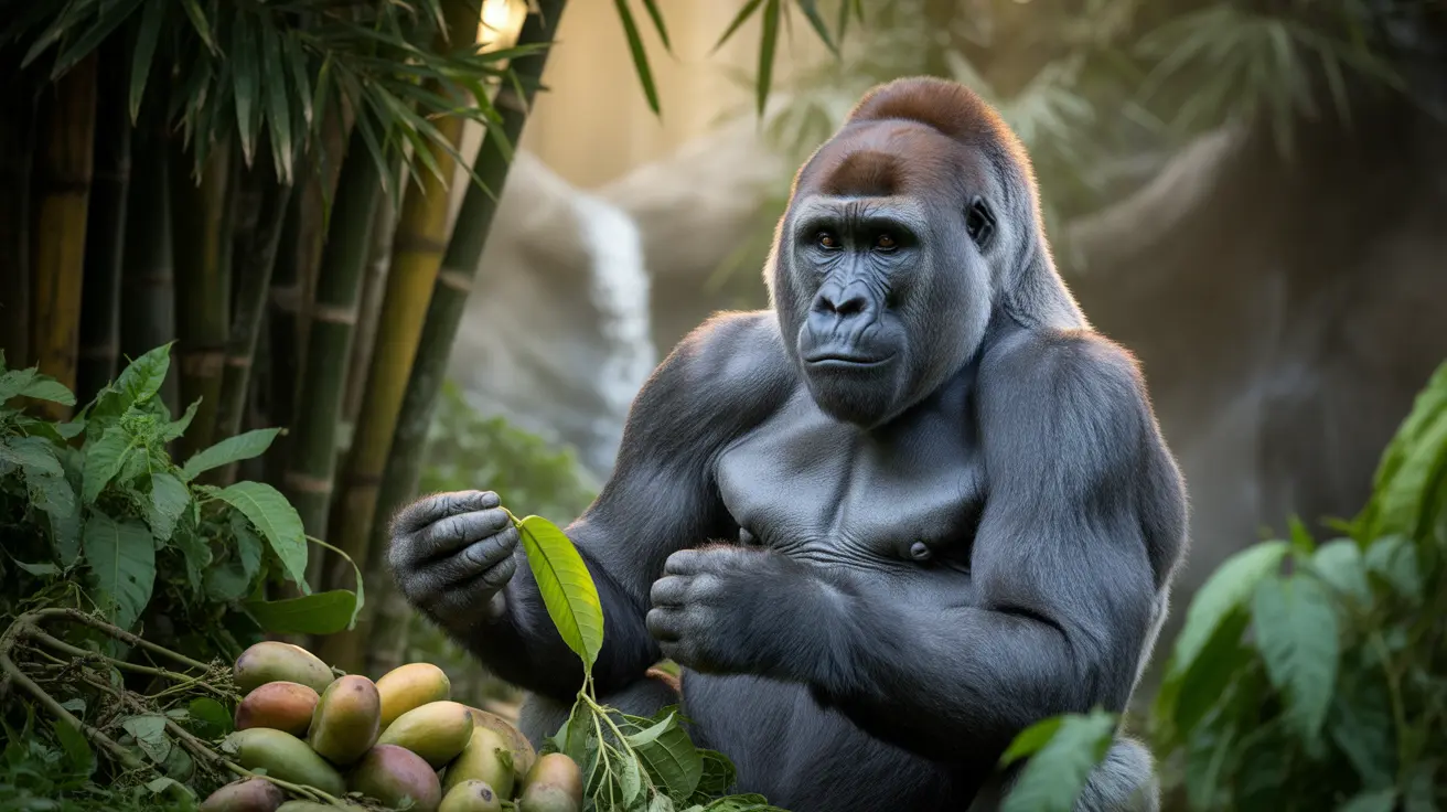 Family enjoying breakfast near the western lowland gorilla exhibit at Oklahoma City Zoo