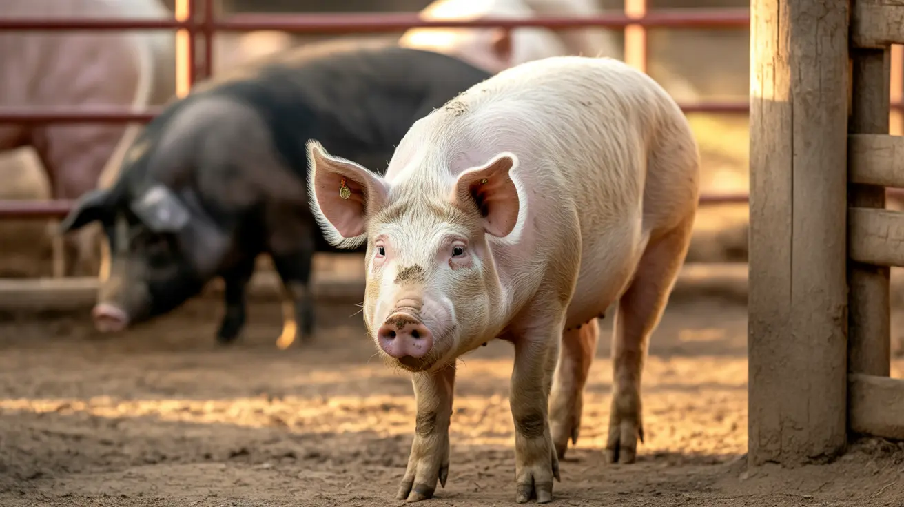 Happy rescued farm animals including goats, pigs, and cows at Animal Haven sanctuary in North Carolina